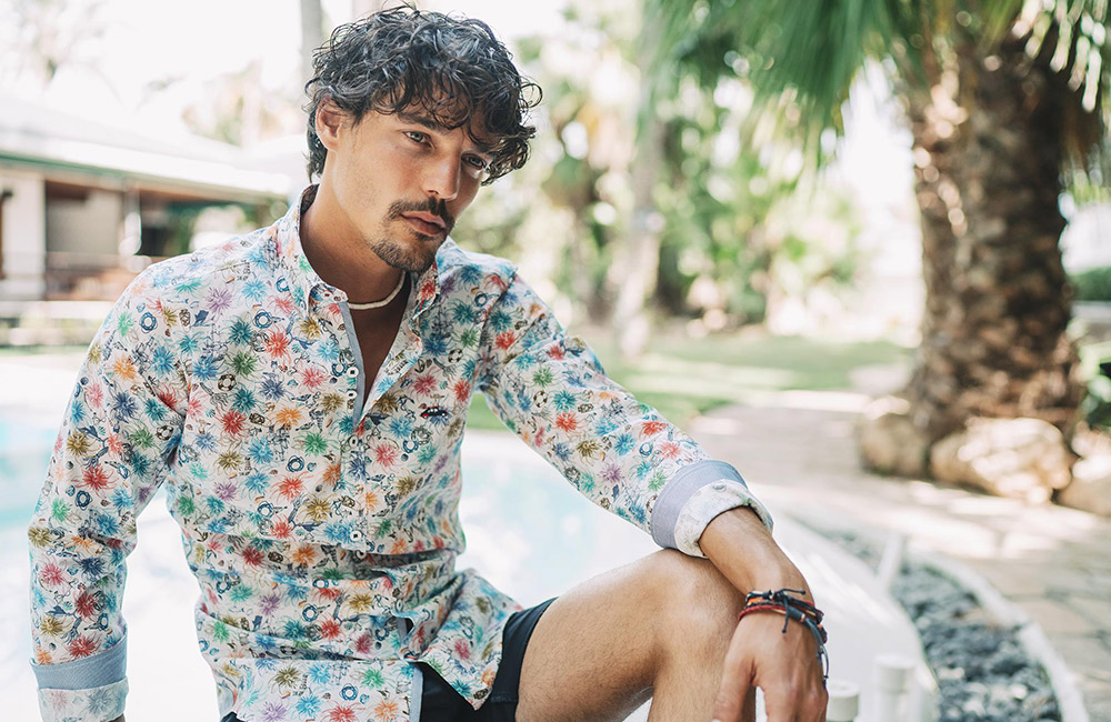 camisas estampados hombre